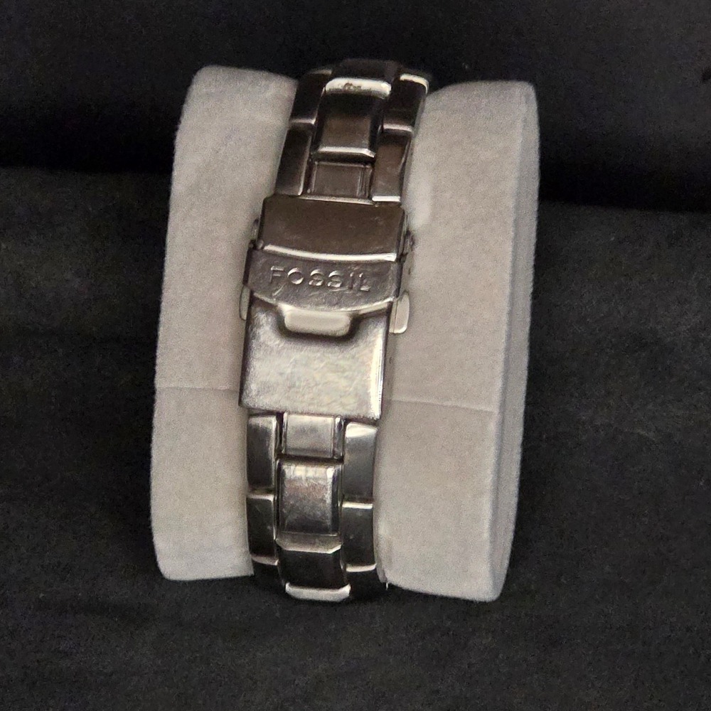 Fossil Blue AM-3299 Mens Watch Silver Stainless Steel 100M Water Resistant - Picture 4 of 5